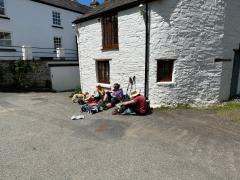 Not the most comfortable lunch stop, at Buck's Mills - but certainly among the most welcome